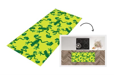 Keukenloper - Loper keuken - Kikker - Dieren - Jungle - Patroon - 120x50 cm - Keukenloper vinyl