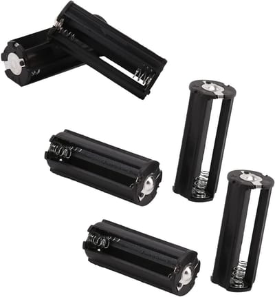 Batterijhouder AAA - Batterijbox Houder - Zaklamp Reparatie - Metalen Contacten - 6 stuks - Zwart
