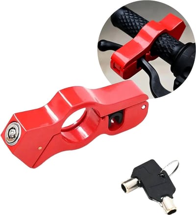 Stuurslot voor Scooter, Fiets – Universeel Beveiligingsslot met Sleutel  – Aluminium Anti-diefstal Handremslot – Max. Stuurdikte 3,7 cm