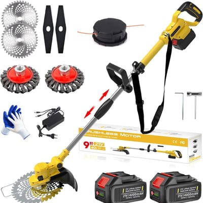 Aurixi® Onkruidborstel Electrisch - Onkruidborstel Machine - Voegenborstel – Geel - 145 x 25 x 13cm;
