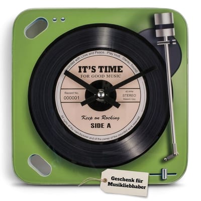 Dailygoods - Dailygoody - Wandklok - Retro stijl - Glas - 20 x 20 cm - Batterij - Huiskamer - Analoog