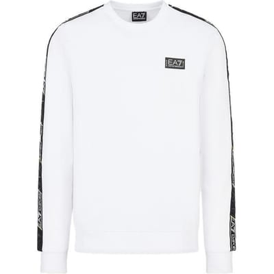 Emporio Armani Lente/Zomer 23 Ea7 Serie Letter Logo Print Ronde Hals Lange Mouwen Sweatshirt Heren sweatshirt Wit 3RPM08-PJ05Z-1100 L gray