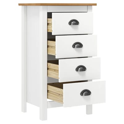 vidaXL - Dressoir - Hill - 46x35x80 - cm - massief - grenenhout - wit