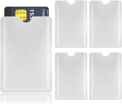 Famanu – TÜV-geteste RFID-beschermhoezen, creditcard-, bankpasjeshoes met NFC-blokkering, bescherming tegen gegevensdiefstal bij creditcards, identiteitskaart en bankpasjes., A, Minimalistisch
