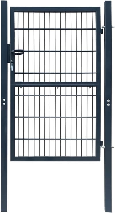 ShGaxin Hekdeur, metalen deuren voor buiten, tuinpoort, tuinhek, tuinpoort, van antracietgrijs staal, 106 x 248 cm
