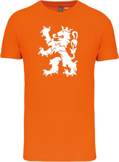 T-shirt Holland Leeuw Groot Wit | Koningsdag kleding | Oranje Shirt | Oranje | maat S