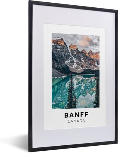Fotolijst incl. Poster - Canada - Berg - Water - 40x60 cm - Posterlijst