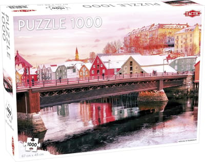 Tactic Nidelva in Trondheim – Puzzel – 1000 stukjes – Noors Stadslandschap – Strak en Rustgevend Ontwerp – Hoogwaardige Scandinavische Kwaliteit