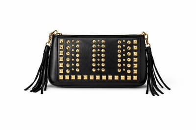 Dames handtas zwart – schoudertas – crossbody tas – met studs en franjes – trendy mode tas