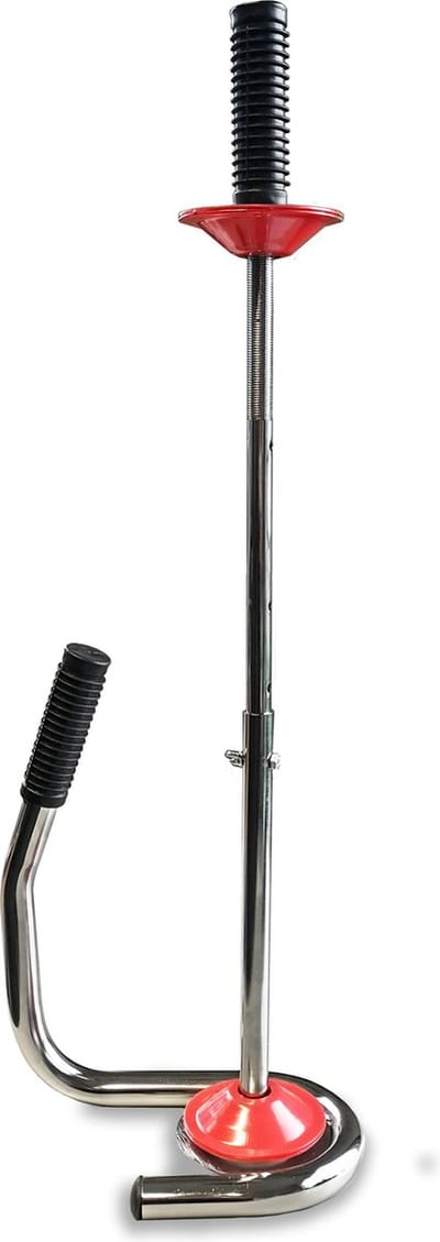 Kortpack - Robuuste Handwikkelfolie Dispenser voor Wikkelfolie van 30cm t/m 50cm breed - Soft-grip Handvatten - Chroomkleurig - 1 Stuk - Afrolapparaat voor Stretchfolie/ Rekfolie - (070.0507)