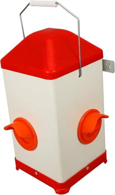 Voerbak Kippen - Pluimvee Dispenser - Voedsel Verstrekken - Automatisch Bijvullen - 34 cm Hoog - Wit
