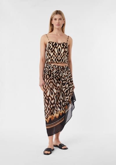Dierenprint Katoenmengsel Pareo Dames COMMA