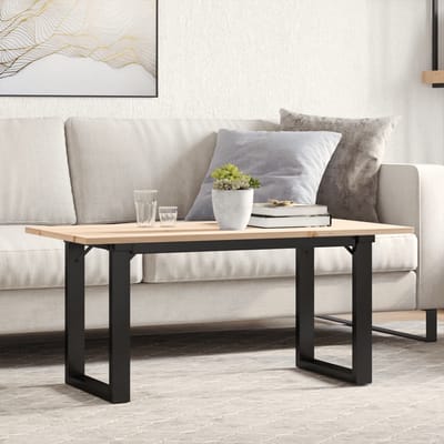 vidaXL - Salontafel - O-frame - 100x50x45 - cm - massief - grenenhout - en - staal