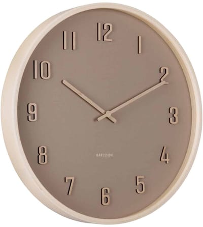 Karlsson Wandklok Nervadura - Zachtbruin - Ø40.8cm - Wandklok Modern