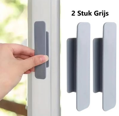 Set Van 2 Zelfklevende Raam- & Kastgrepen I Meubelgrepen I Ladekastgrepen I Grijs