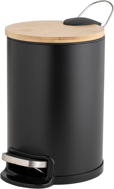Prullenbak - Afvalbak - Badkamer Organisatie - Zachte Sluiting - 3 Liter - Zwart