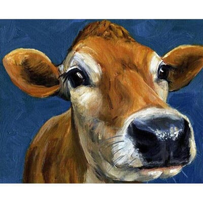 Décoration de la maison animaux vache bricolage diamant peinture point de croix mosaïque Puzzle 5d rond complet 40X50CM