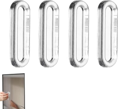 Set of 4 self-adhesive finger handles made of transparent polyurethane, oval sliding door handles for glass doors - ShopVlot
