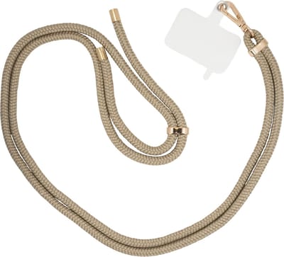 xoxo Wildhearts Telefoonkoord Universeel - Koord voor telefoon - Easy Cord - Telefoonbandjes - Ketting voor telefoon - Koord voor telefoon universeel - Koord voor telefoon Samsung - Telefoonkoord iPhone - Phone Cord - Bruin & Goud