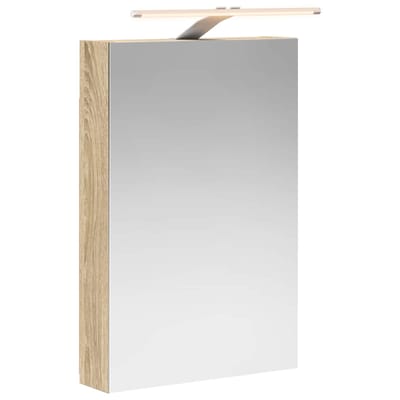 vidaXL - Badkamerspiegelkast - Sonoma - Eik - 40 - x - 10,5 - x - 60,5 - cm - Bewerkt - hout