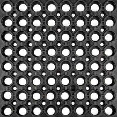 Rubbermagazijn - Rubber ringmat open bodem XXL met aflooprand - 298x90x1,2cm
