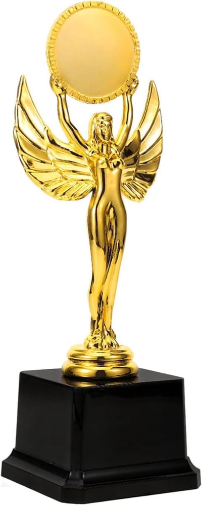 Sportprijs Trofee - Eerste Plaats Beker - Wedstrijd Beloning - Creatief Vormgegeven - 23x8x7cm - Goud