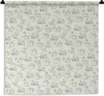 Wandkleed - Wanddoek - Dieren - Speelgoed - Patroon - 180x180 cm - Wandtapijt