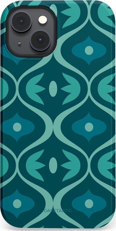 Casetastic hoesje geschikt voor Apple iPhone 14 Plus - MagSafe - Dubbellaagse bescherming - Decoratief Blauwgroen - Fashion Case - Petrol