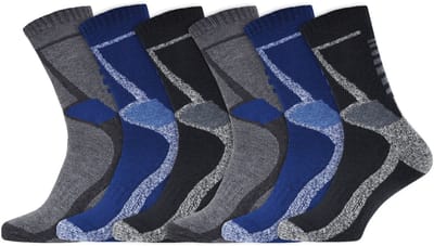 Gevoerde thermosokken | Merk: Heatbooster | Kleur: Grijs | Maat 39-42/ 43-46 | 6 Paar