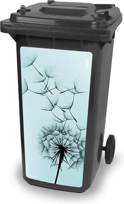 Container sticker - paardenbloem - kliko sticker - afvalbak stickers - vuilnisbak - CoverArt