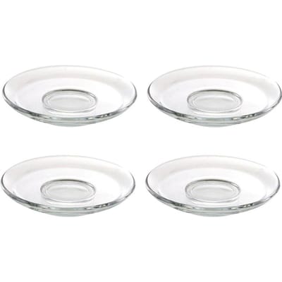 4 Stuks Decoratieve Theeschoteltjes Glazen Theebordjes Ronde Koffieschotel Theekop Schoteltjes