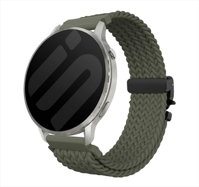 Strap-it 22mm Gevlochten band met P-gesp - Universeel 22mm geschikt voor Garmin Vivoactive 4 / Garmin Venu 4 - 45mm / Garmin Venu 3 / Garmin Venu 2 / Garmin Forerunner 570 - 47mm / Garmin Forerunner 265 / Garmin Forerunner 255 - Groen