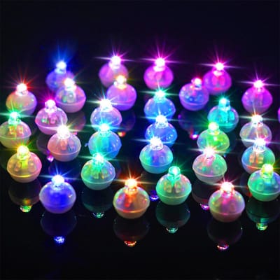 Ynkkvre - 60 Stuks LED Ballonverlichting - Mini Ronde LED Ballonlampjes - Multicolor Knipperende Lichtjes voor Feesten - Waterdichte Sfeerverlichting voor Bruiloft, Kerst, Verjaardagen - Incl. Batterijen-kleur