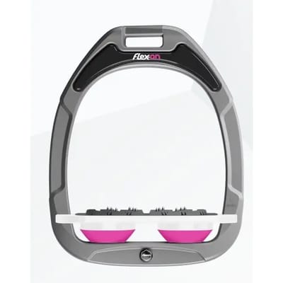 Platte Ultra Grip Aluminium/ Wit/ Roze stijgbeugels Flex-On Green Composite