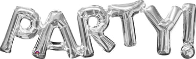 Folie ballon Party - zilver - 83 cm - verjaardag - jubileum versiering - feest