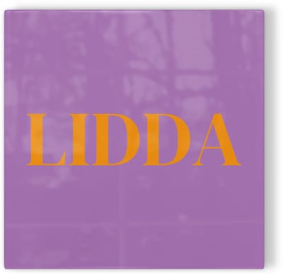 Tegeltje Leiden Lidda - paars oranje - tegeltje stad - tegeltje met tekst