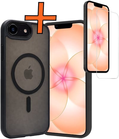 Hoes - Met Screenprotector - Geschikt voor Apple iPhone 17e - Magsafe Compatible - Sterk & Shockproof - Back Cover - Shock Proof Case - Telefoon Hoes - Zwart