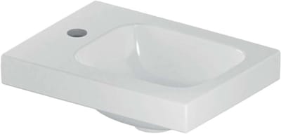 Wastafel Fonteintje - Handdouche Wastafel - Badkamer Inrichting - Asymmetrisch Planchet Rechts - 38 x 14 cm - Wit