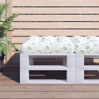 vidaXL - Palletkussen - 60x61,5x10 - cm - bladpatroon - oxford - stof