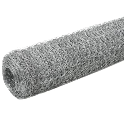 vidaXL Draadgaas hexagonaal 25x1.2 m gegalvaniseerd staal zilver