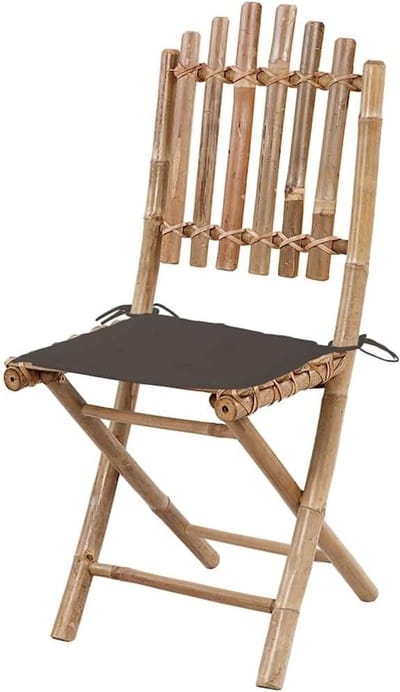 Opvouwbare Tuinstoelen - Buitenstoelen met Kussens - Ontspannen in de tuin - Robuust Bamboe Frame - 2 stuks - Taupe