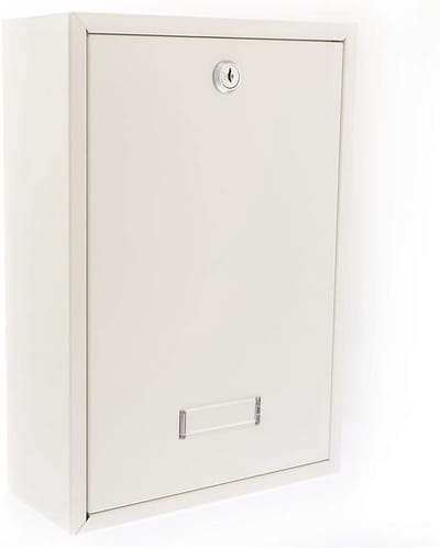 Stalen brievenbus - Postbus muur - Post ontvangen - Achterste montage - 24x35x10 cm - Wit