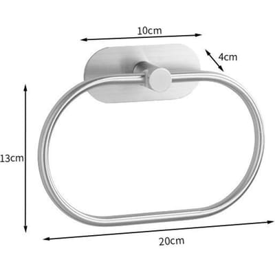 Zelfklevende Handdoekhouders Voor Badkamermuur, Handdoekhouder, Roestvrij Staal Handdoekring, Rek Voor Handdoek Silver (super Strong Double-sided Tape)