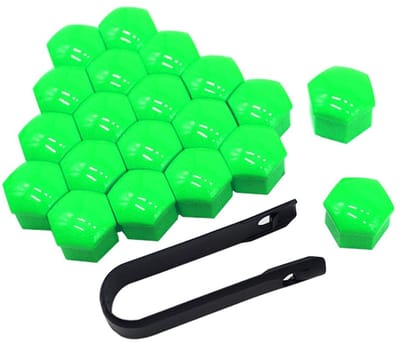 Dailygoods- Wielmoerkappen 17 mm - 20 Stuks - Inclusief Verwijdertool - Antislip - Plastic - Geschikt voor Auto - Wielmoerkap
