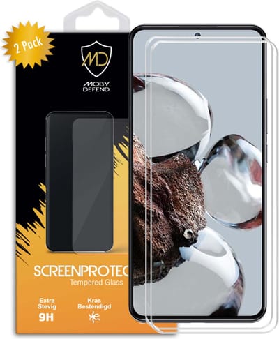2-Pack MobyDefend Screenprotectors - Geschikt voor Xiaomi 12T / 12T Pro - Case-Friendly Screensavers - Gehard Glas