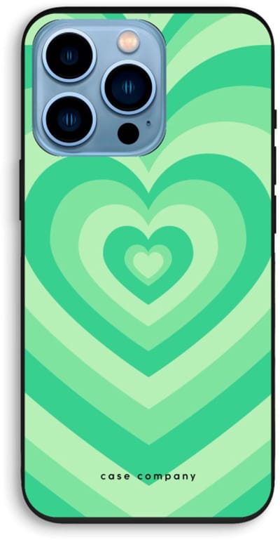 Case Company® - Hoesje geschikt voor iPhone 13 Pro hoesje - Hart Groen - Biologisch Afbreekbaar Telefoonhoesje - Bescherming alle Kanten en Schermrand