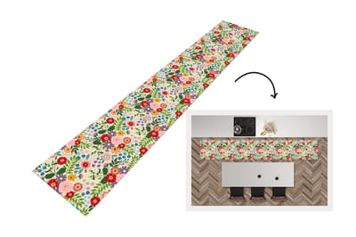 Keukenloper - Loper keuken - Bladeren - Bloemen - Design - 300x50 cm - Keukenloper vinyl
