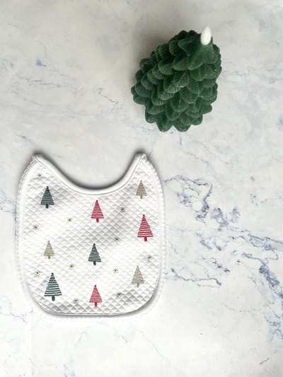 Living Nature - Bavet/Slab - Kerst - Wit - Kerstbomen rood groen goud