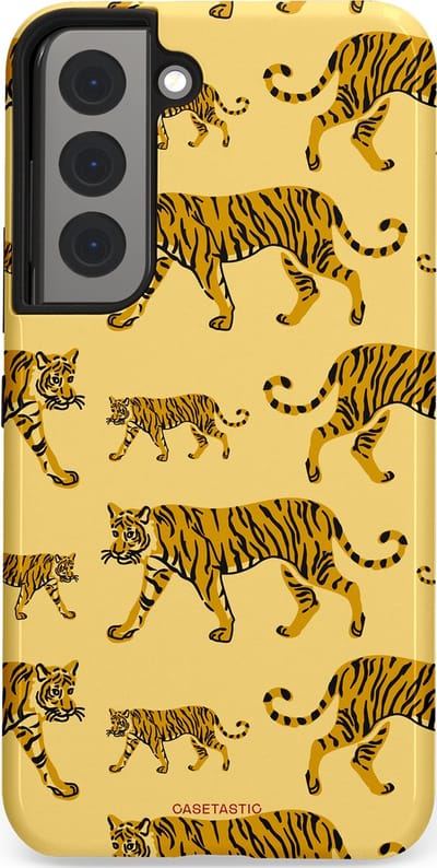 Casetastic Hoesje Geschikt voor Samsung S22 - Stijlvolle Beschermende Duo-layer Case - Streep van de natuur