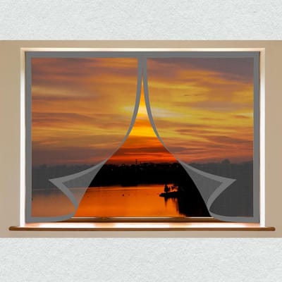 Raam Hor - Horrengaas Raam - Insecten Buiten Houden - Automatisch Sluitend - 70 x 75 cm - Grijs
